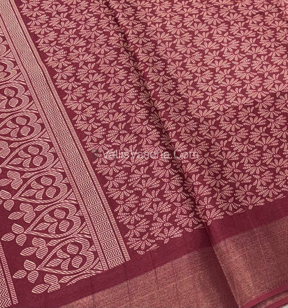 Fancy Mixed Cotton / Semi Chappa Silk |Mayil & Chakkaram| - Green & Maroon Combo - VVSCS006