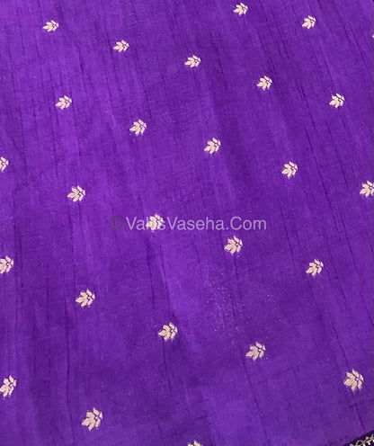 Semi Tussar Silk - Vairavoosi & Elephant Design - Violetish Purple shade-VVSTS019