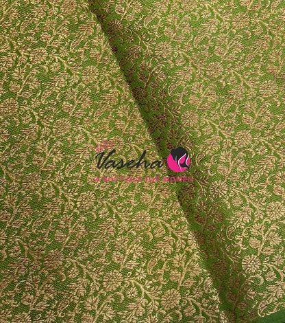 Bamboo Silk Saree - Purple With Green - VVBSS020