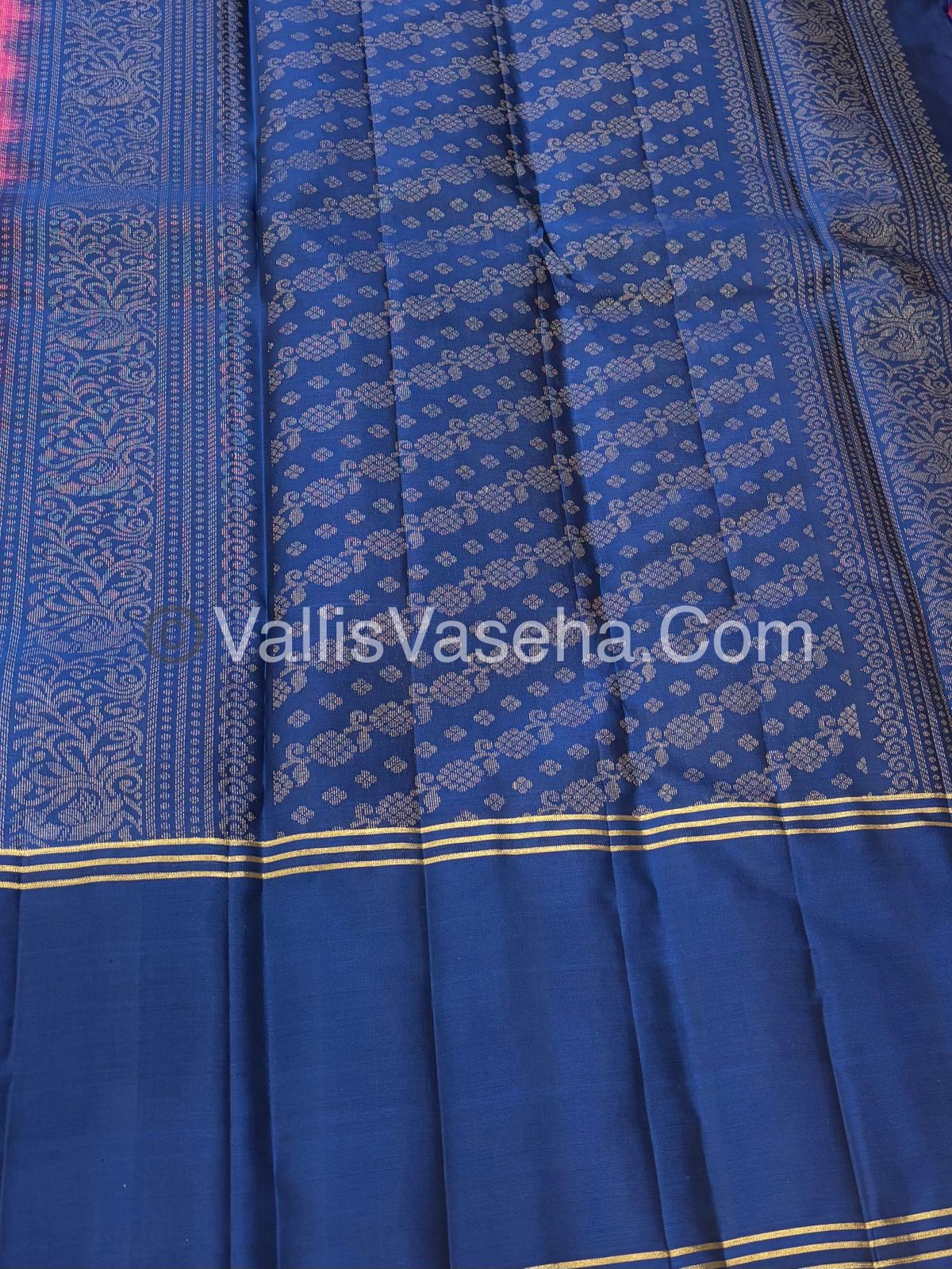 Half Mix - Pure Soft Silk Saree - Long Retta Petta Border with Butta - VVPSS075