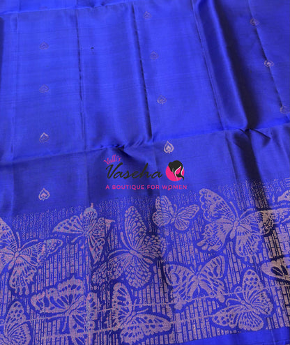 Pure Soft Silk Saree  - Blue Shade - VVPSS094