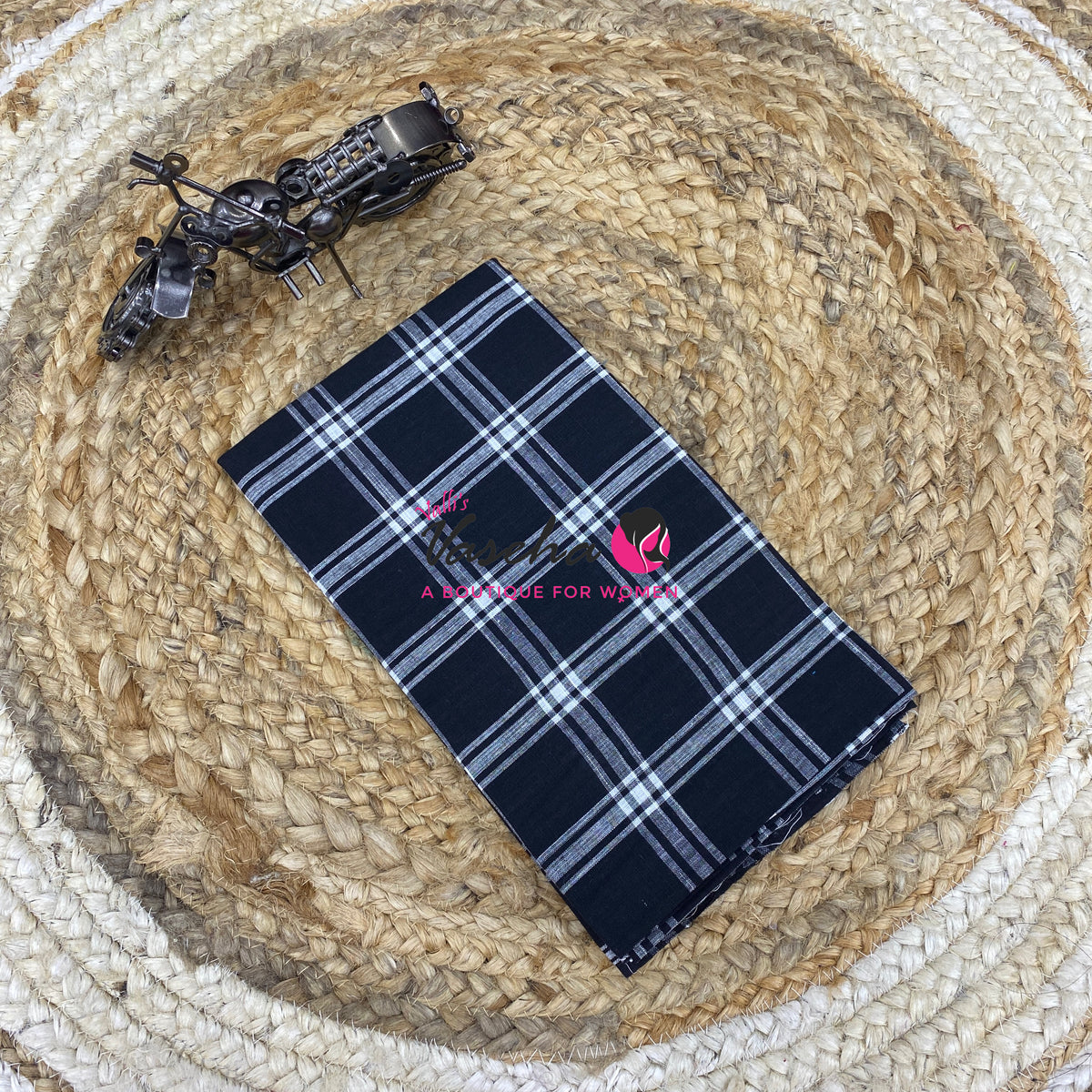 Blouse Bit - Pack Of 10pcs - Assorted-  Semi cotton- Multi Checks - 1 mtr - VVBB006