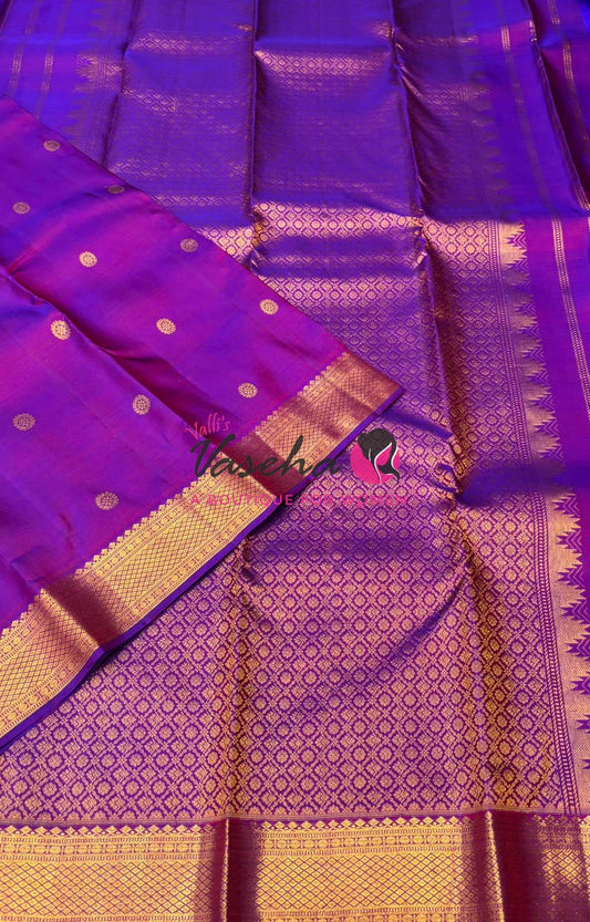 Pure Kanchipuram Silk Saree - Purple Shade  - VVPS056
