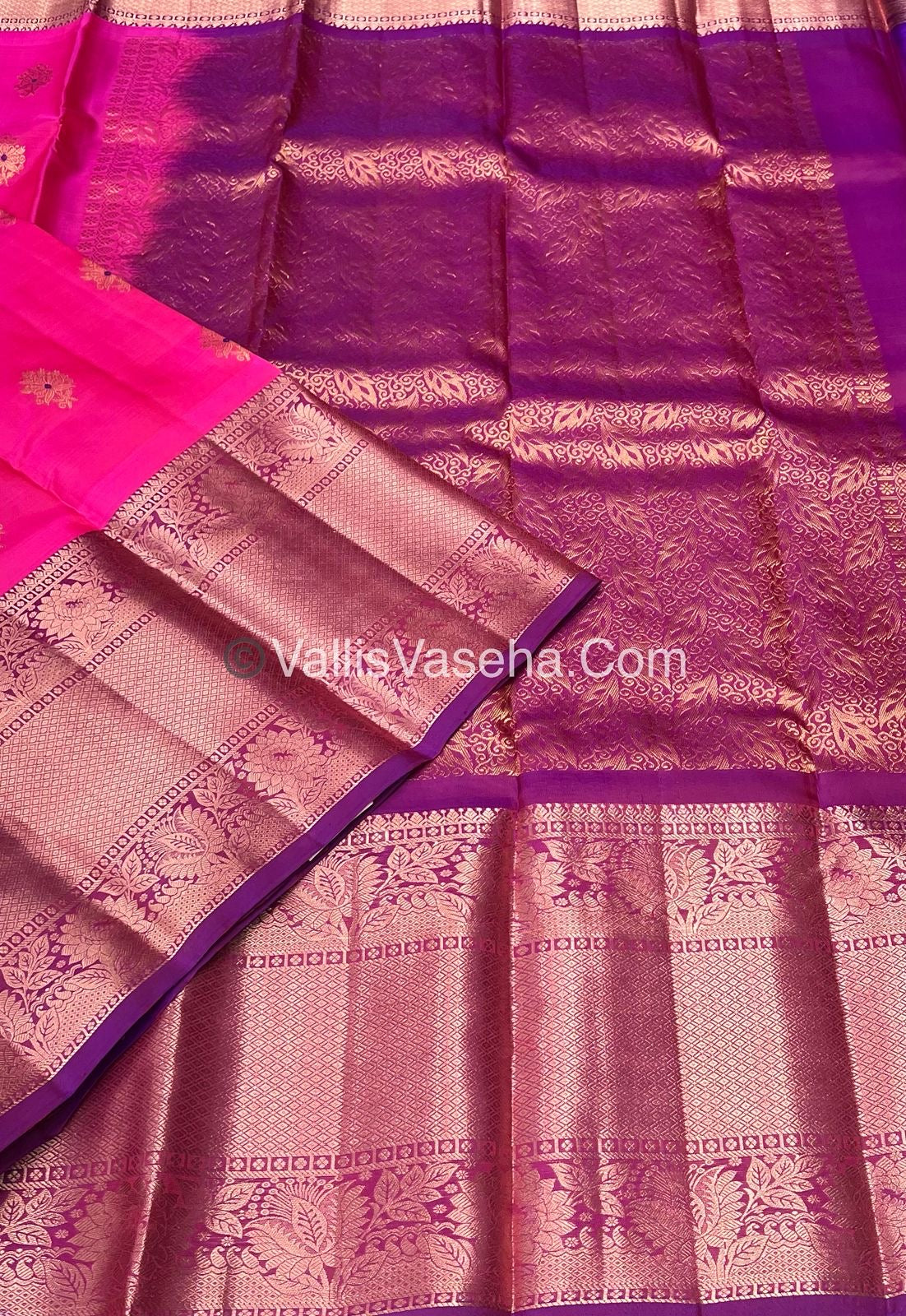 Half Mix - Pure Soft Silk Saree - Pink & Purplish Pink Shade - VVPSS031