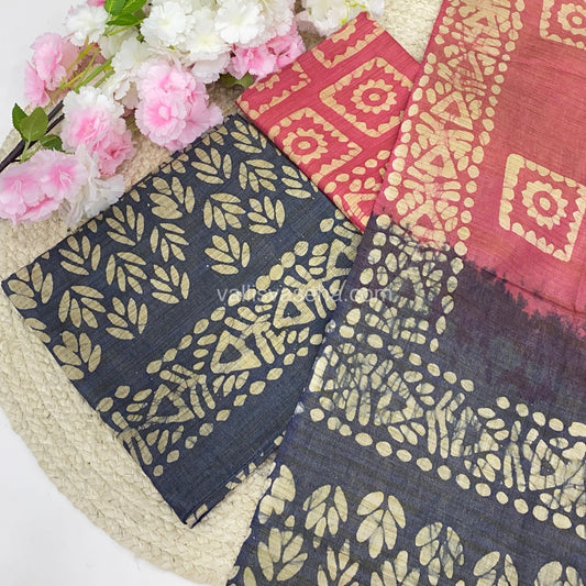 Unstitched Salwar Material- Baswada Batick Printed Silk - VVUSM005