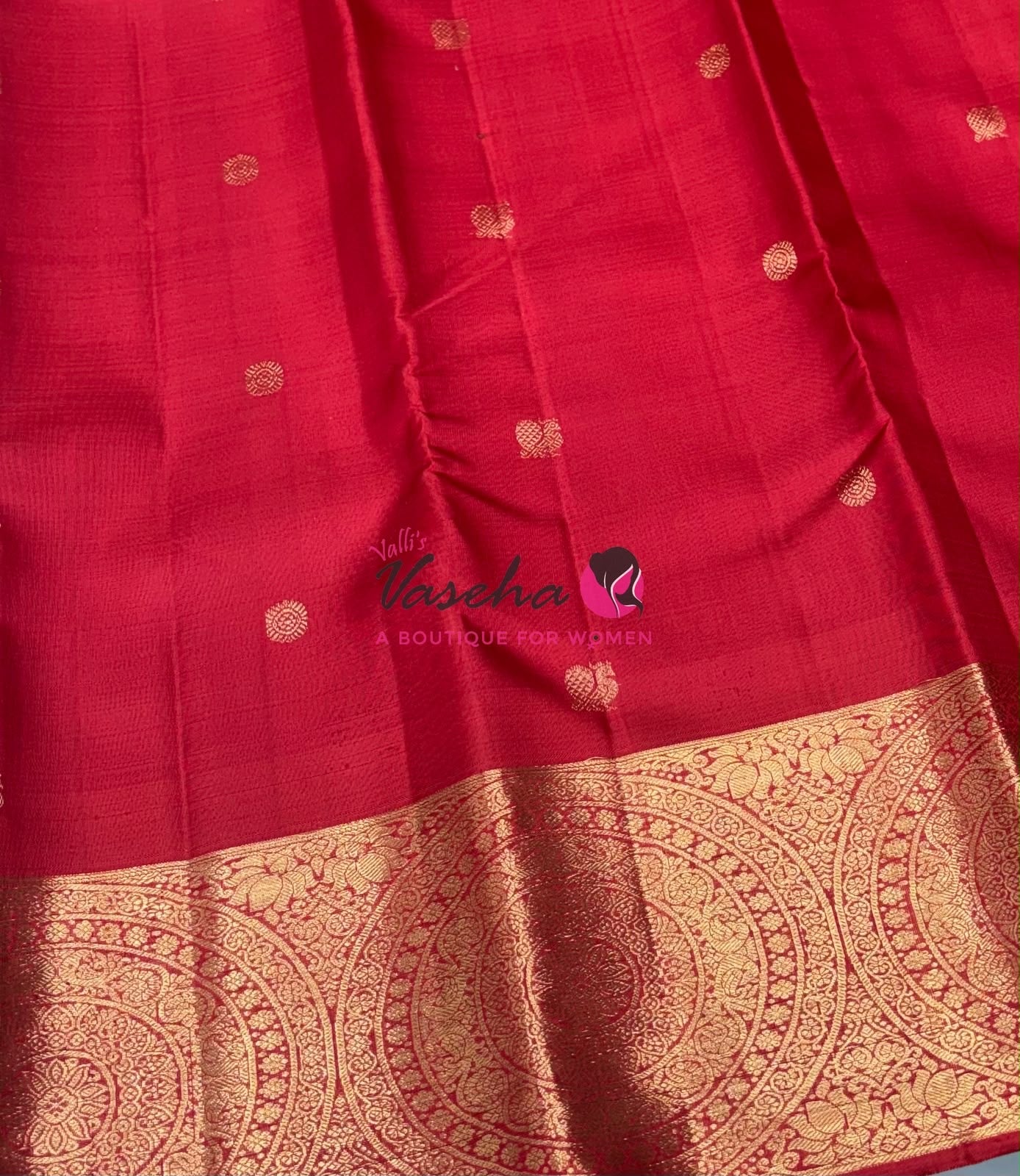 Pure Kanchipuram Silk Saree - Red Shade - VVPS051