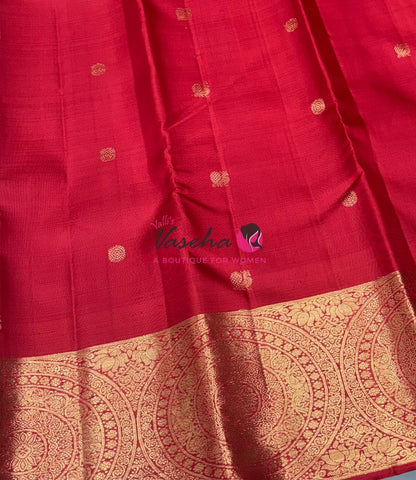 Pure Kanchipuram Silk Saree - Red Shade - VVPS051