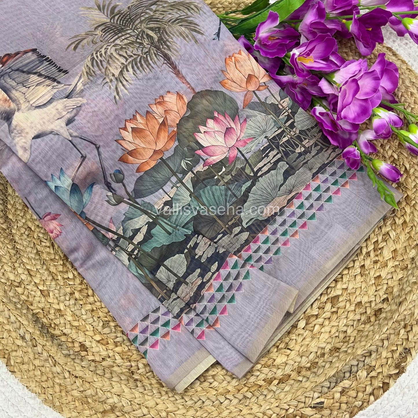 Semi Chanderi Saree - Digital Printed - VVSCD001
