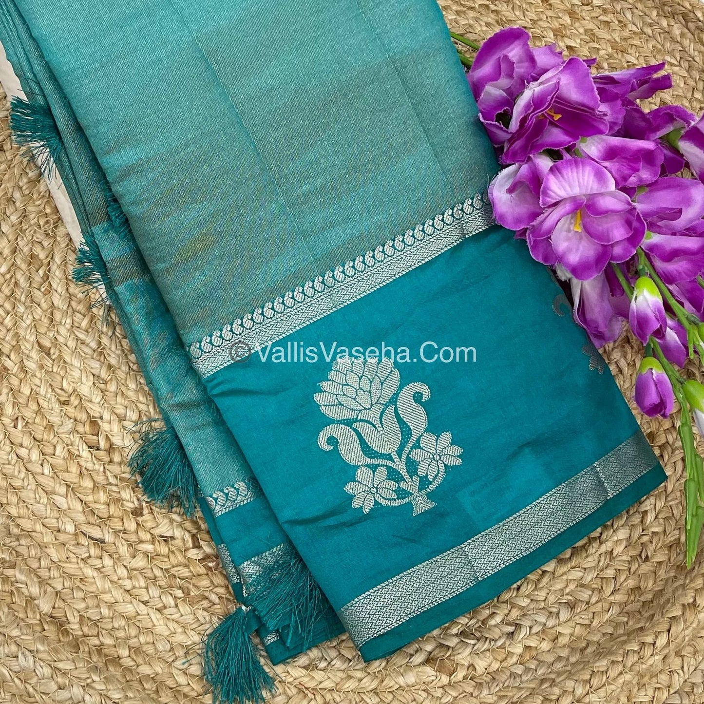 Semi Tissue Tussar Silk - Ramar Blue Shade - VVSTS043