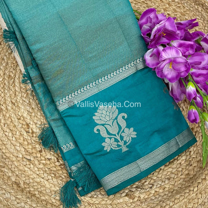 Semi Tissue Tussar Silk - Ramar Blue Shade - VVSTS043