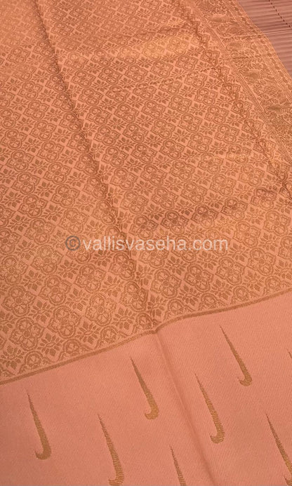 Kanchi Semi Silk - Brown with Peach - VVKSS001