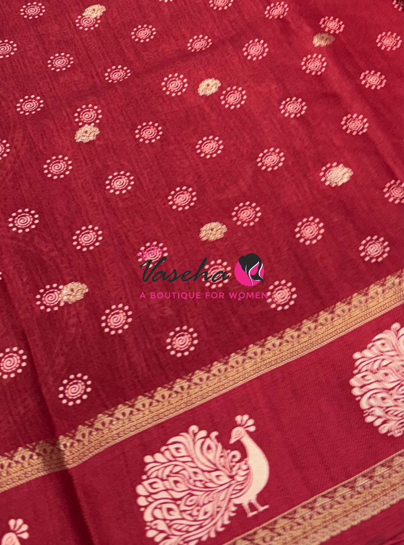 Casual Wear Sarees - Semi Binny / Semi Dola Silk - Maroon Shade - VVSDS007