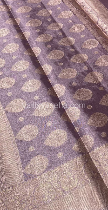 Semi Bridal Tissue Sarees - Light Lilac mixed Pink Shade - VVSBT002