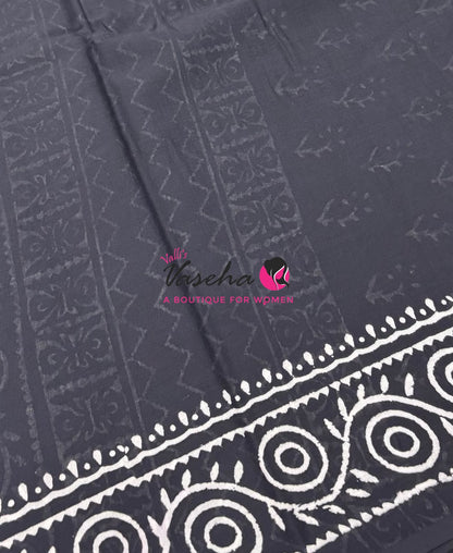 Pure Soft Mul Mul Cotton Sarees - Hand Block Prints - VVMMC009