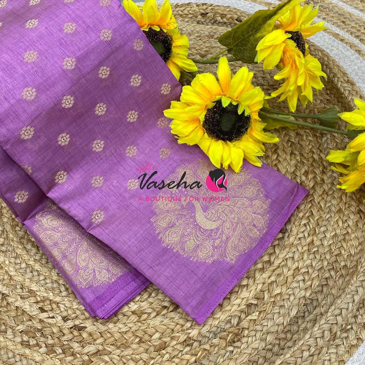 Semi Tussar Silk Saree | Lavender Shade |VVSTS056