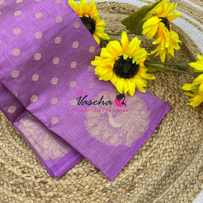 Semi Tussar Silk Saree | Lavender Shade |VVSTS056