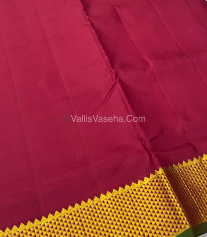 10 yards - Pure Silk - Merun With Green Shade - VVTYPS01