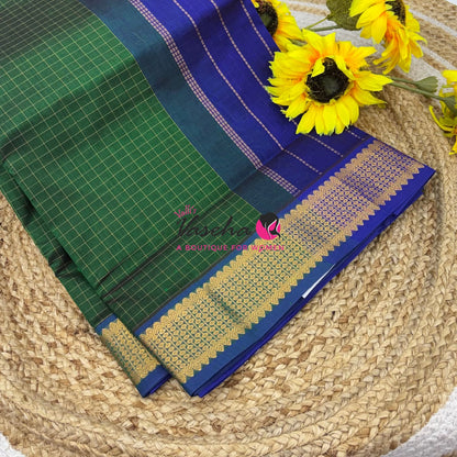 Pure Silk Cotton Saree - Zari Checks - VVCSC001