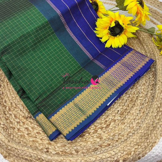 Pure Silk Cotton Saree - Zari Checks - VVCSC001