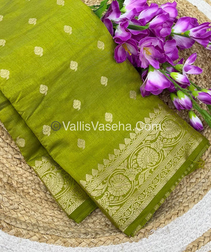 Semi Tussar Silk  - Green  Shade - VVSTS024