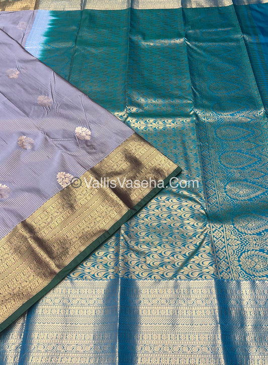 Semi Kanchipuram  Silk - Vairavoosi Pattern  - VVSKS001