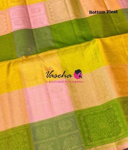 Pure Soft Silk Saree - Partly Pallu -  Half & Half Saree - VVPSS088