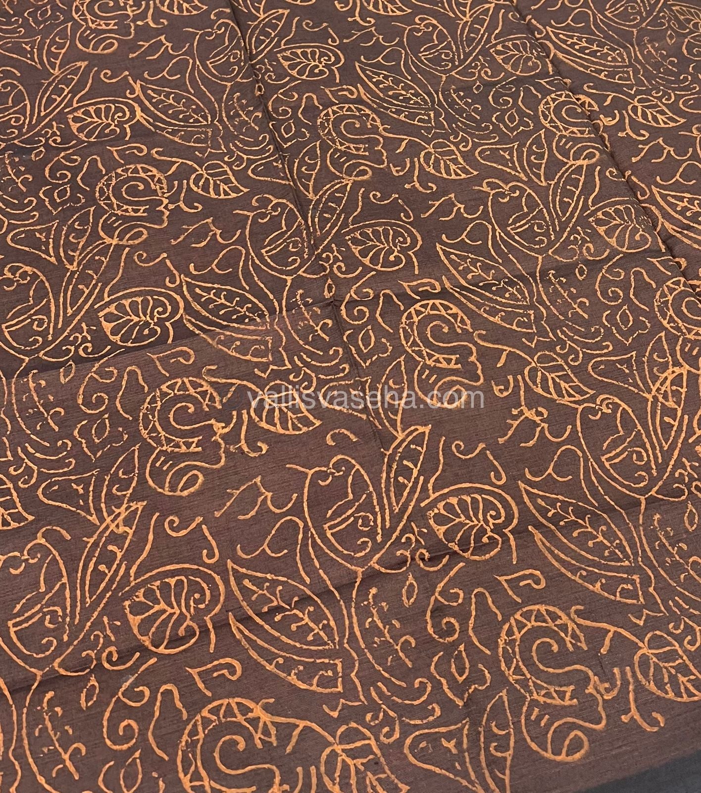 South Mixed Cotton - Mirror Work Embroidery - Maroon with Cream - VVPCM002