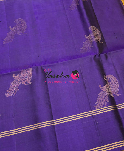 Pure Soft Silk Saree  - Purple & Yellow Combo - VVPSS140