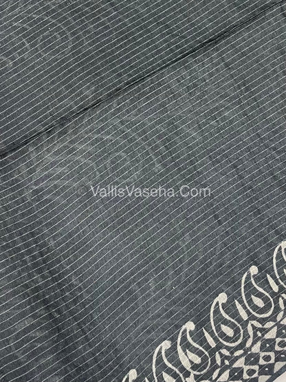 Bhagalpuri Silk | Light Green with Grey Shade |VVBS009