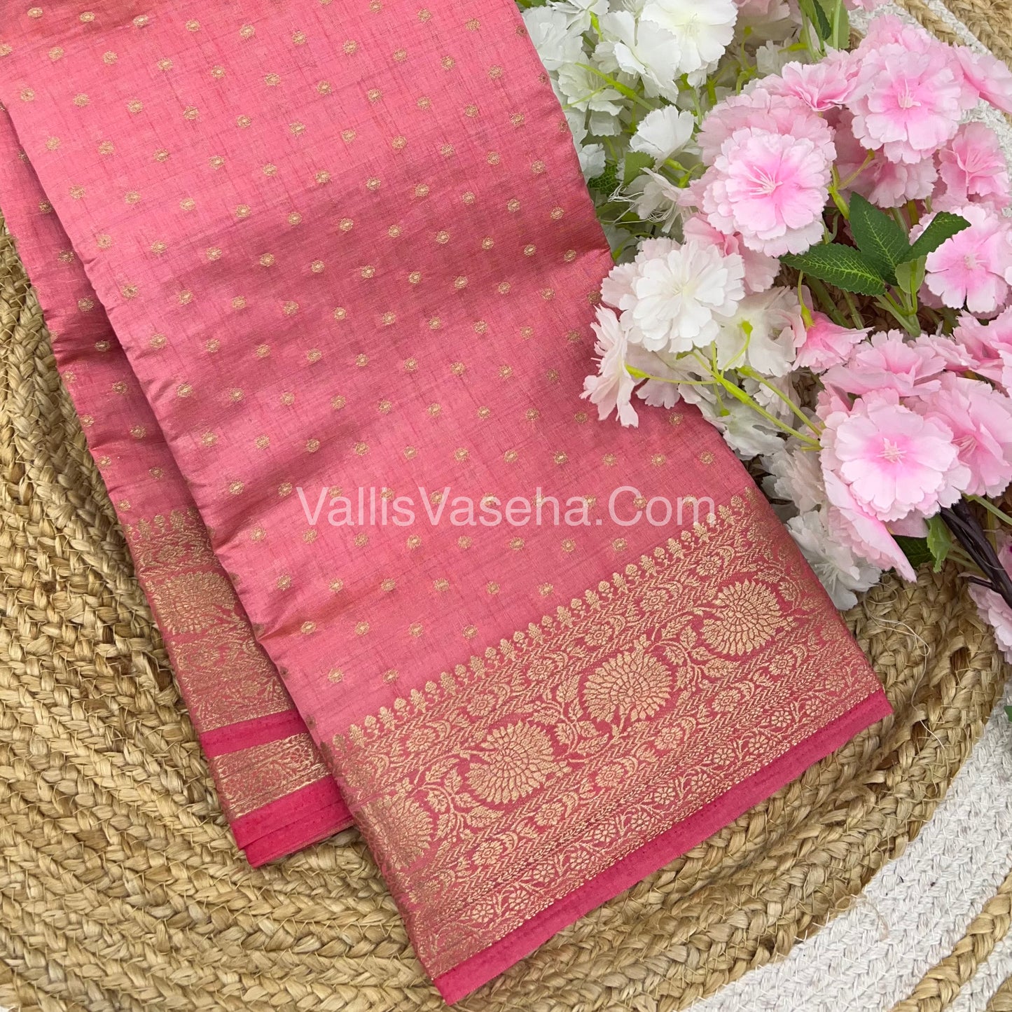 Semi Tussar Silk - Light Peach Shade - VVSTS015