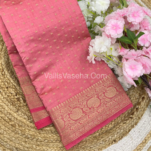 Semi Tussar Silk - Light Peach Shade - VVSTS015