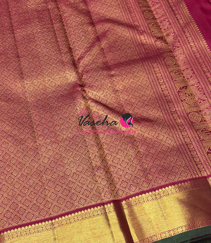 Pure Kanchipuram Silk Saree - Maroon Shade  - VVPS027