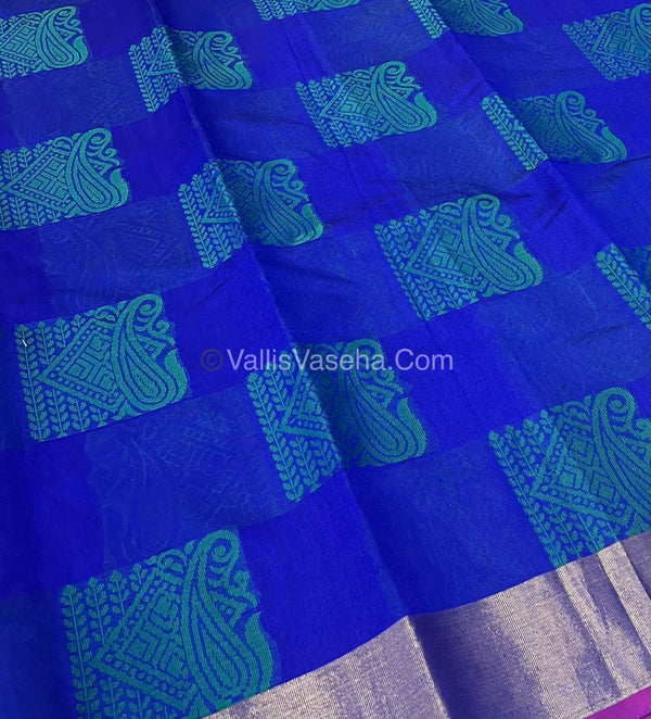 Banarasi - Kora Tanchoi - Square Mango Butta - Semi Soft Silk Saree - VVKTS001