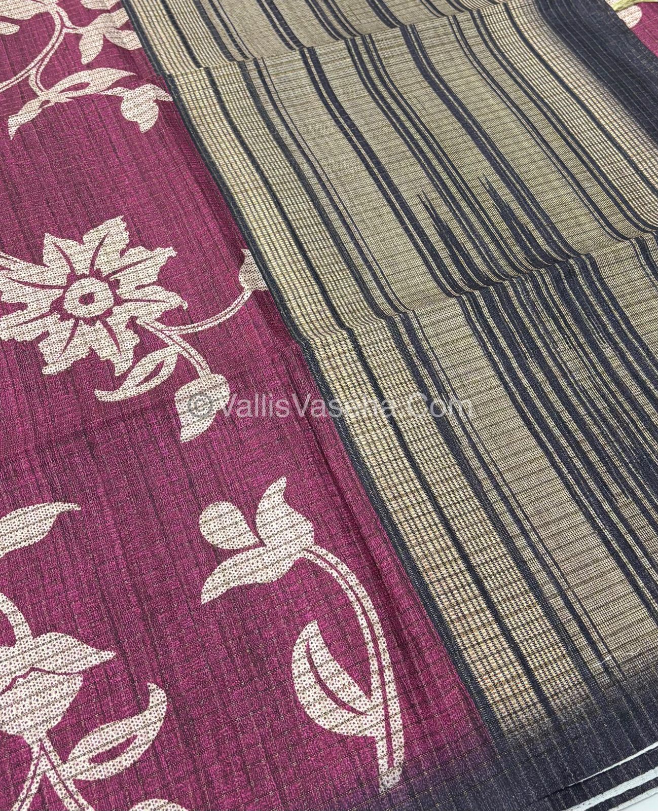 Art Tussar / Art Silk - Pink & Dark Purple - VVATS003
