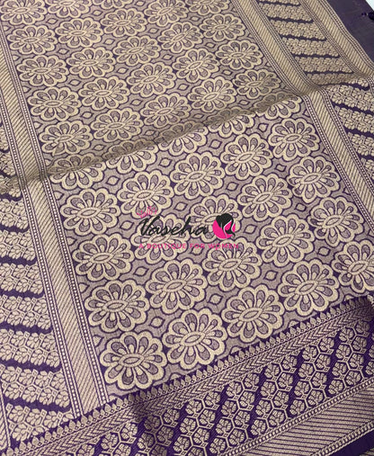 Semi Tussar Silk - Grand Pallu  - Purple Shade - VVSTS071