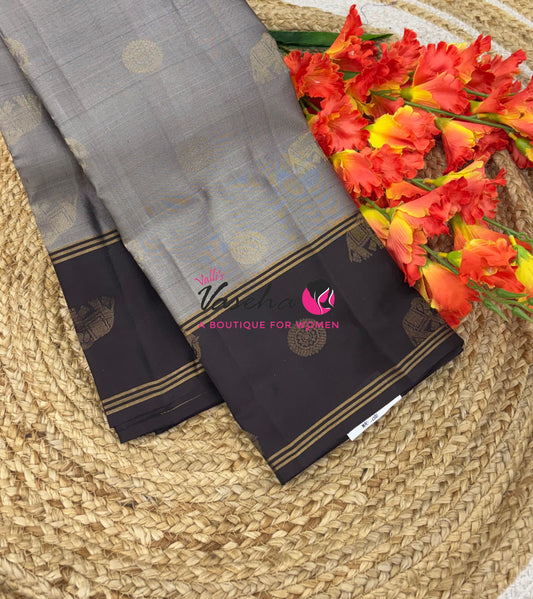 Half Mix - Pure Soft Silk Saree - Long Retta Petta Border with Butta - VVPSS105