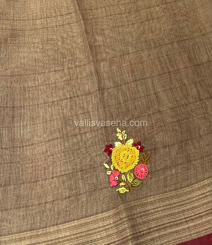 French Knot - Tissue Saree - Grey Shade - VVLFN002