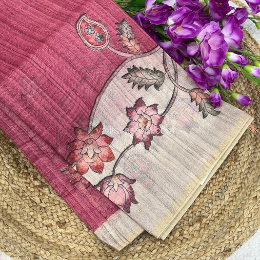 Semi Chanderi Saree - Digital Printed - VVSCD001