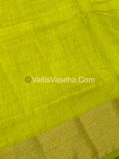 Semi Tussar Silk - Grand Pallu  - Green shade - VVSTS025