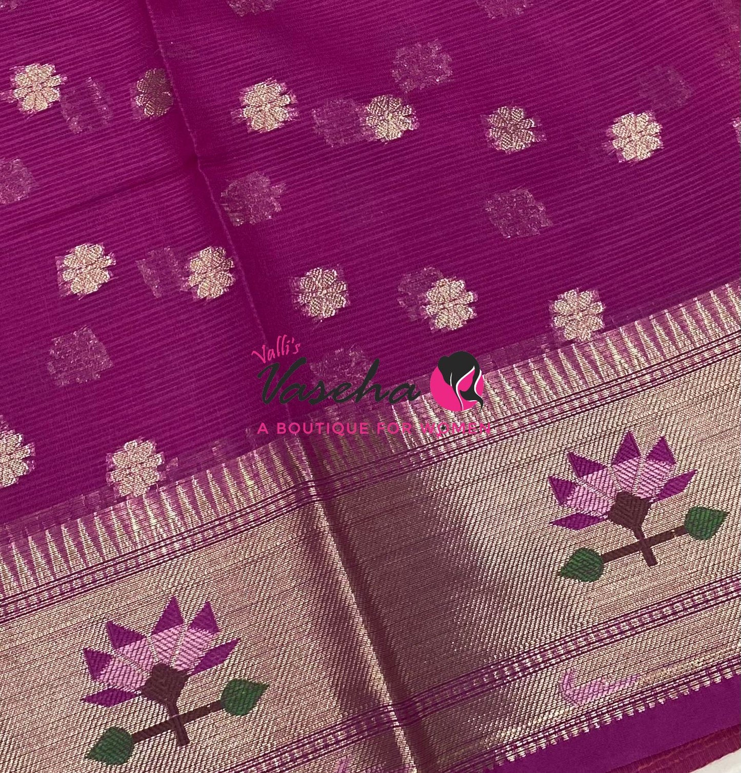 Kota Saree - Paithani Border - Orange with  Pink   - VVKPS001