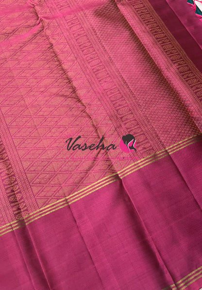 Half Mix - Pure Soft Silk Saree - Long Retta Petta Border with Butta - VVPSS084