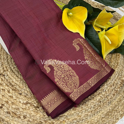 Semi Tussar Silk - Small Mango - Maroon Shade - VVSTS002