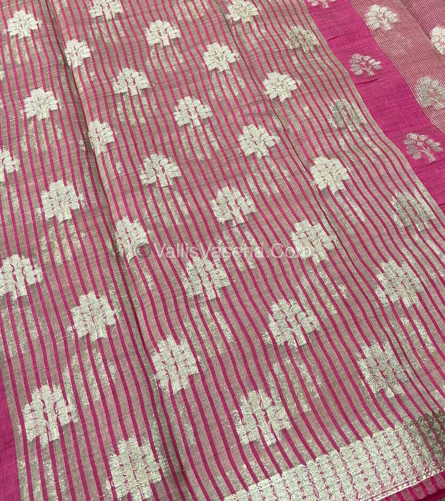 Semi Tussar Silk Saree - Dark pink Shade - VVSTS009