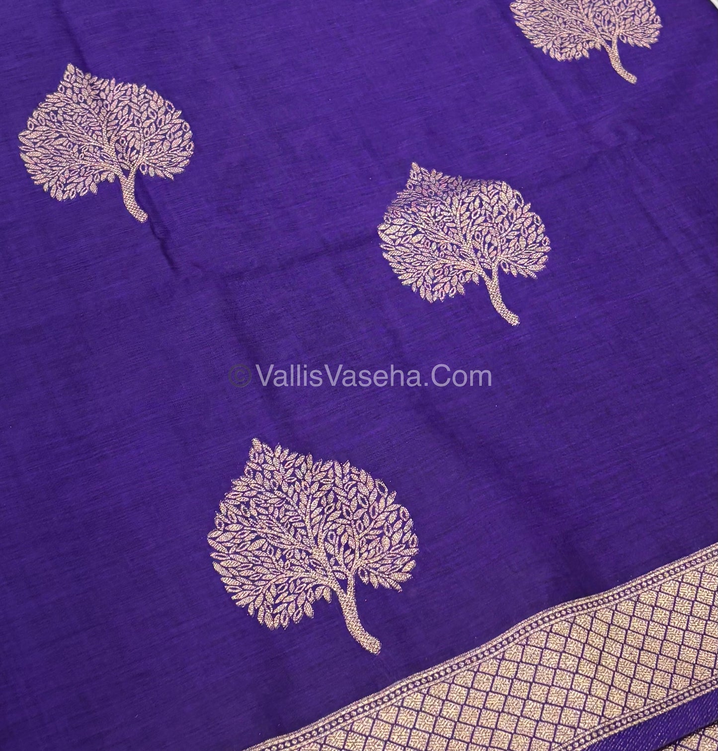 Banarasi - Heritage Silk - Semi Kathan Silk - Violetish Purple Shade - VVBHS007