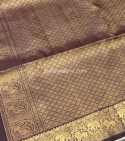 Pure Soft Silk Saree - Kanchi Border -  Brown Shade - VVPSS046