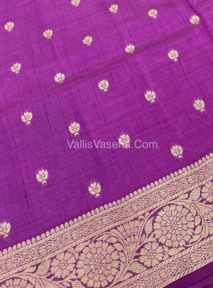 Semi Tussar Silk - Grand Pallu  - Purplish pink Shade - VVSTS029
