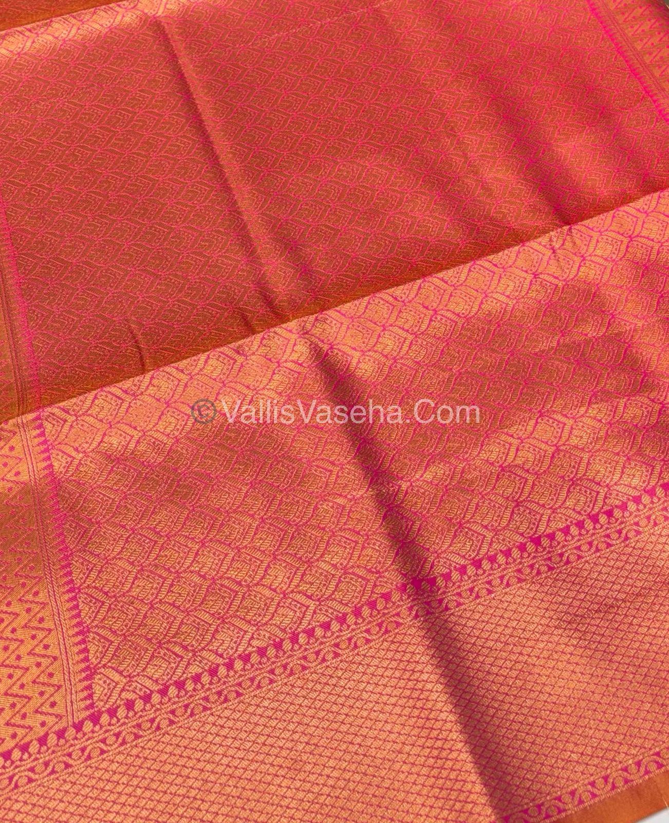 Semi Soft Silk - Border less - Peach  Shade -VVSSS023