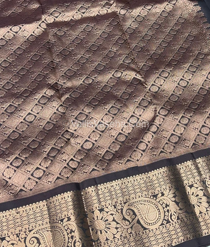 Half Mix - Pure Soft Silk Saree - Mehendi Green & Brown Shade - VVPSS031