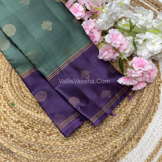Half Mix - Pure Soft Silk Saree - Long Retta Petta Border with Butta - VVPSS050