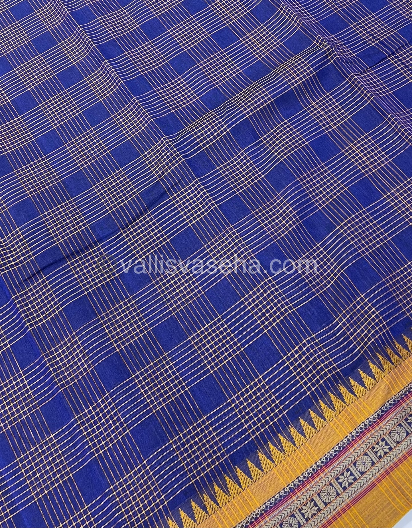Narayanapet Mercerised Cotton Saree - All Over Checks Pattern-VVNMC001